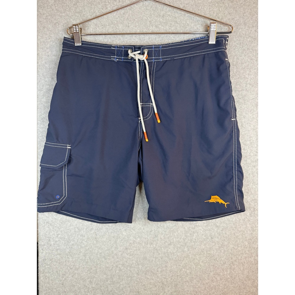 Tommy Bahama Mens Naples Coast Navy Blue Swim Trunks Board Shorts Size Medium